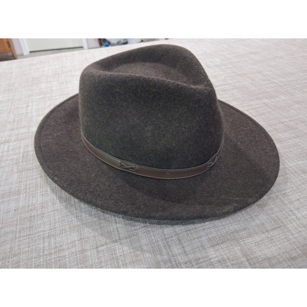 Pendleton 100% WOOL Indiana Jones Western Fedora Outback Hat Brown Large